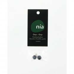 Boucles d'oreilles perle Onyx NIA