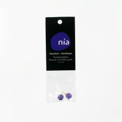 Boucles d'oreilles perle Hématite NIA