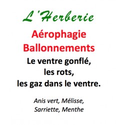 AEROPHAGIE, AEROCOLIE, FLATULENCES, BALLONNEMENTS.