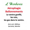 AEROPHAGIE, AEROCOLIE, FLATULENCES, BALLONNEMENTS.