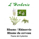Rhume, Rhinorrée,  Rhume du cerveau Tisane de 6 plantes 100 gr